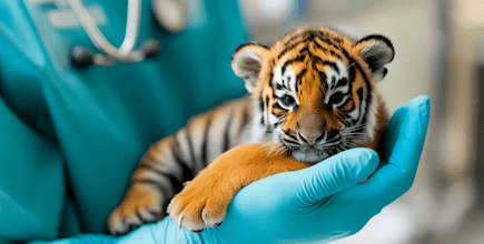 Veterinarian with Tiger